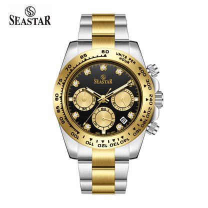SS-2621M Chronograph Series | Tachymeter Bezel & Steel Chain Men's Watch