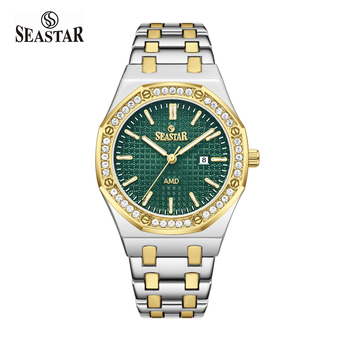 Seastar 9898 Stone Dial Stainless Steel Women's Watch