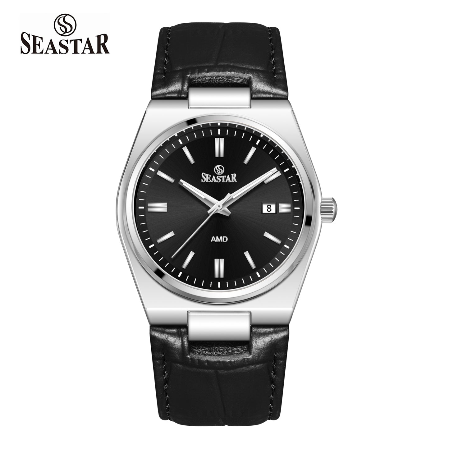 SS-2484M Classic  Textured Leather Strap Men's Watch