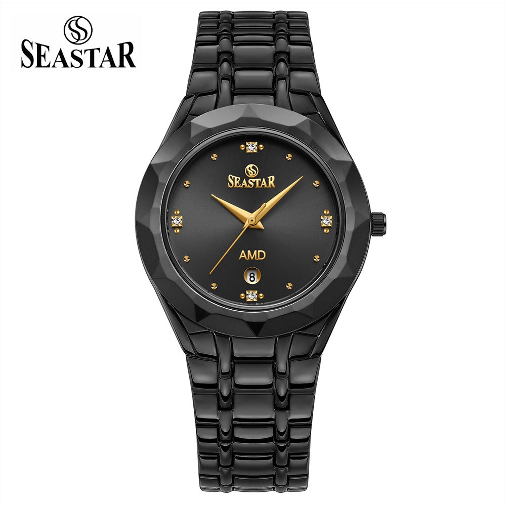 Seastar SS-2404M Men’s Two Tone Crystal Stainless Steel Watch