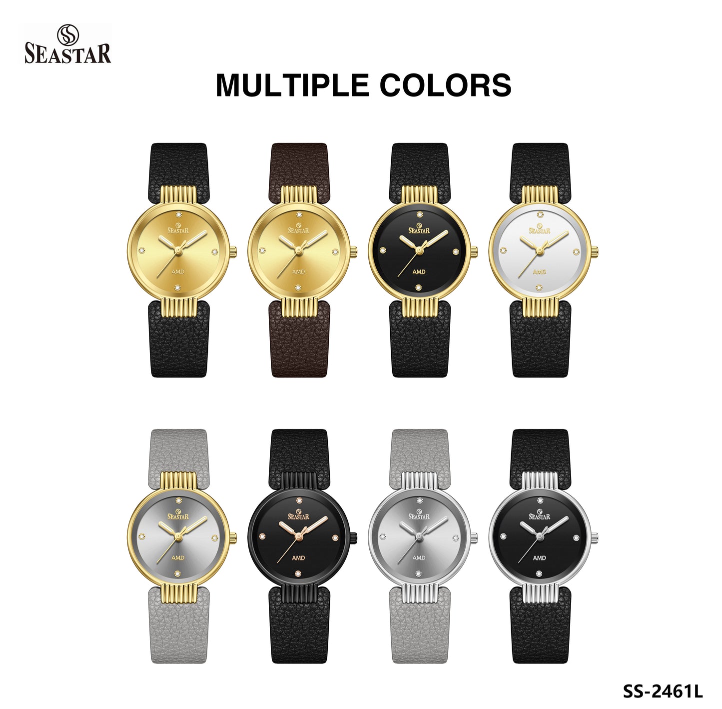 Seastar SS-2461L Vintage Round Ladies Watch | Petite Leather Strap Series
