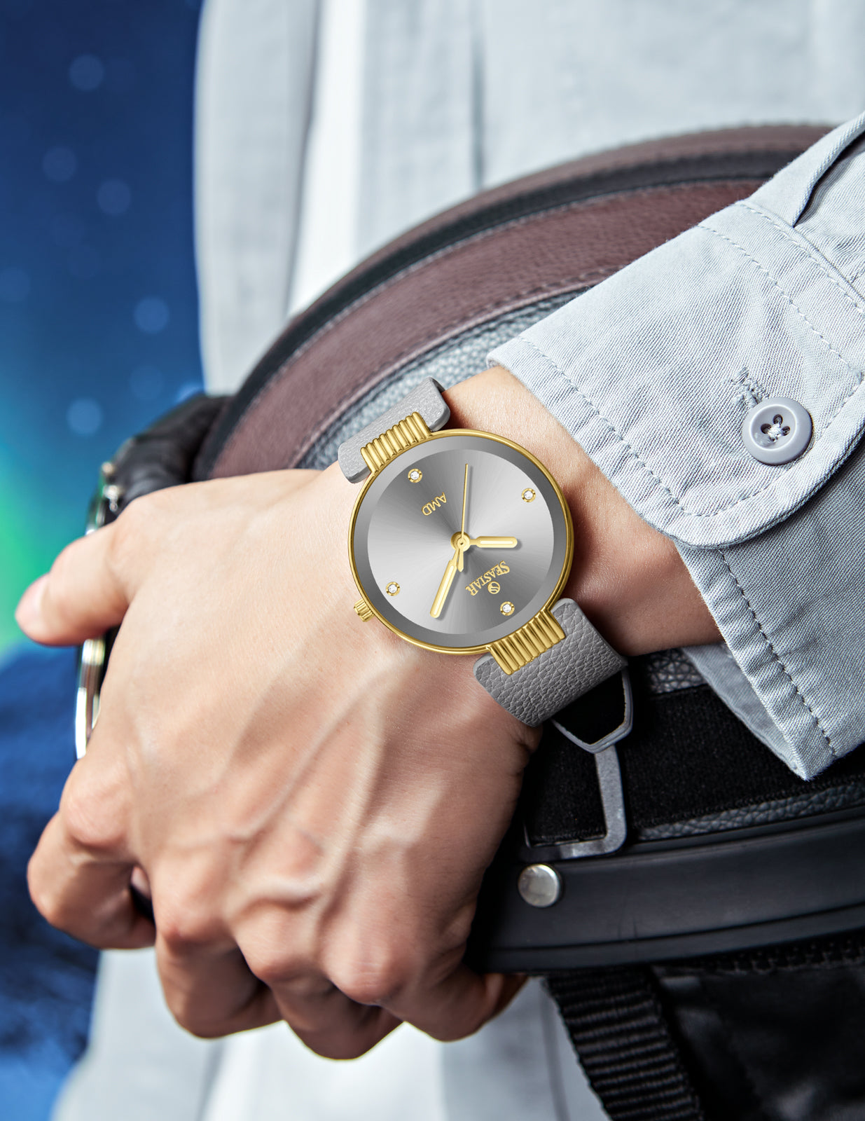 Seastar 2461 Couple – Leather Strap Watch Set For her & him
