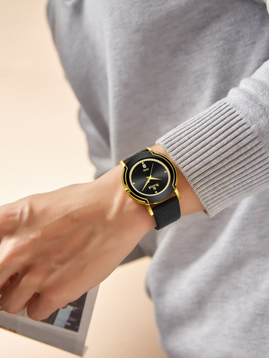 Seastar 2483M Leather Strap Elegant Analog Design Watch for Men