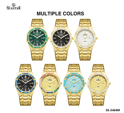 SEASTAR 2464M Men's Stainless Steel Golden Watch