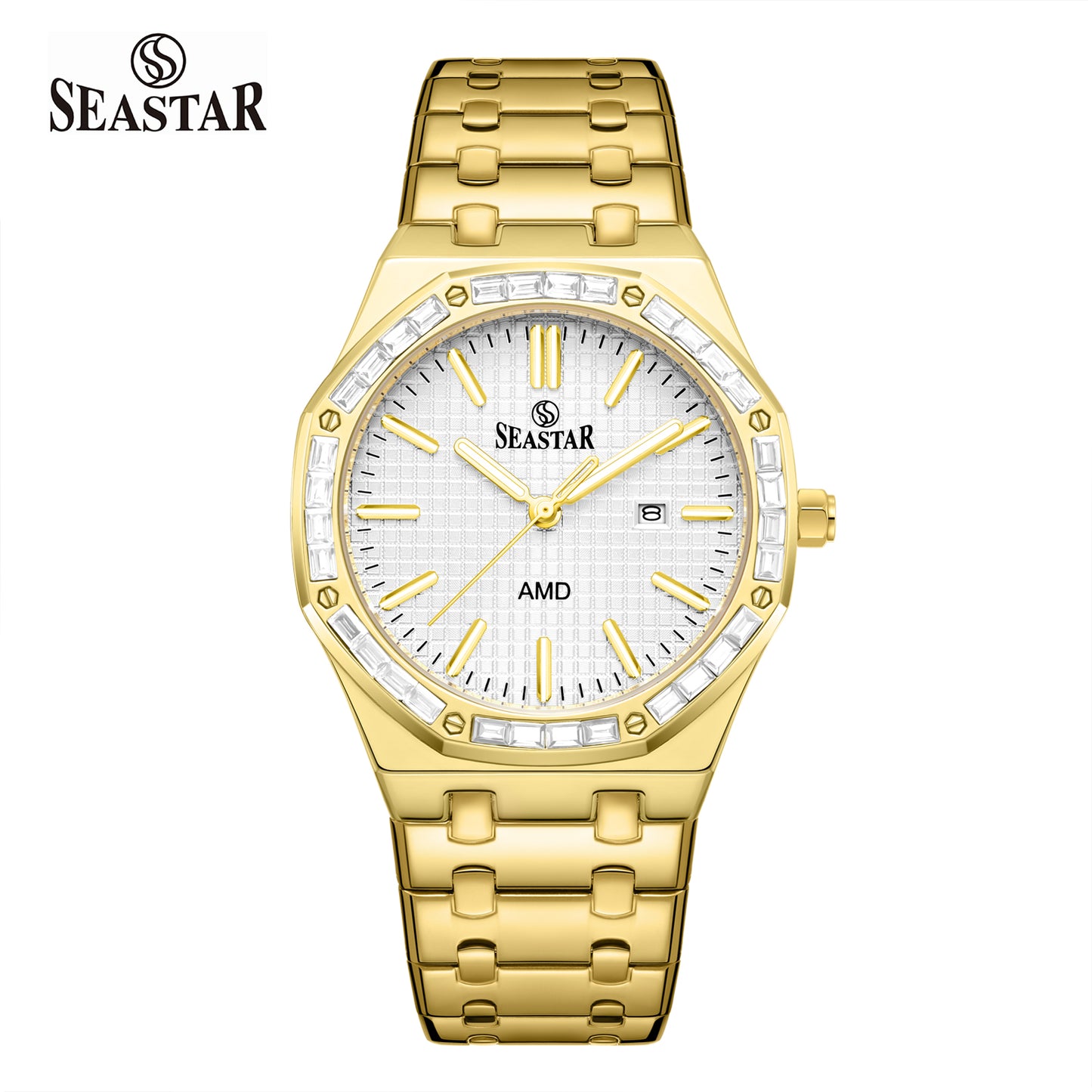 SEASTAR 2464M Men's Stainless Steel Golden Watch