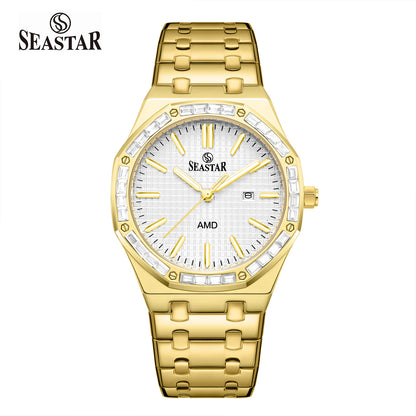 SEASTAR 2464M Men's Stainless Steel Golden Watch