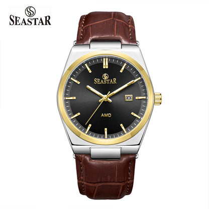 Seastar Leather Straps Men's Watch 1500