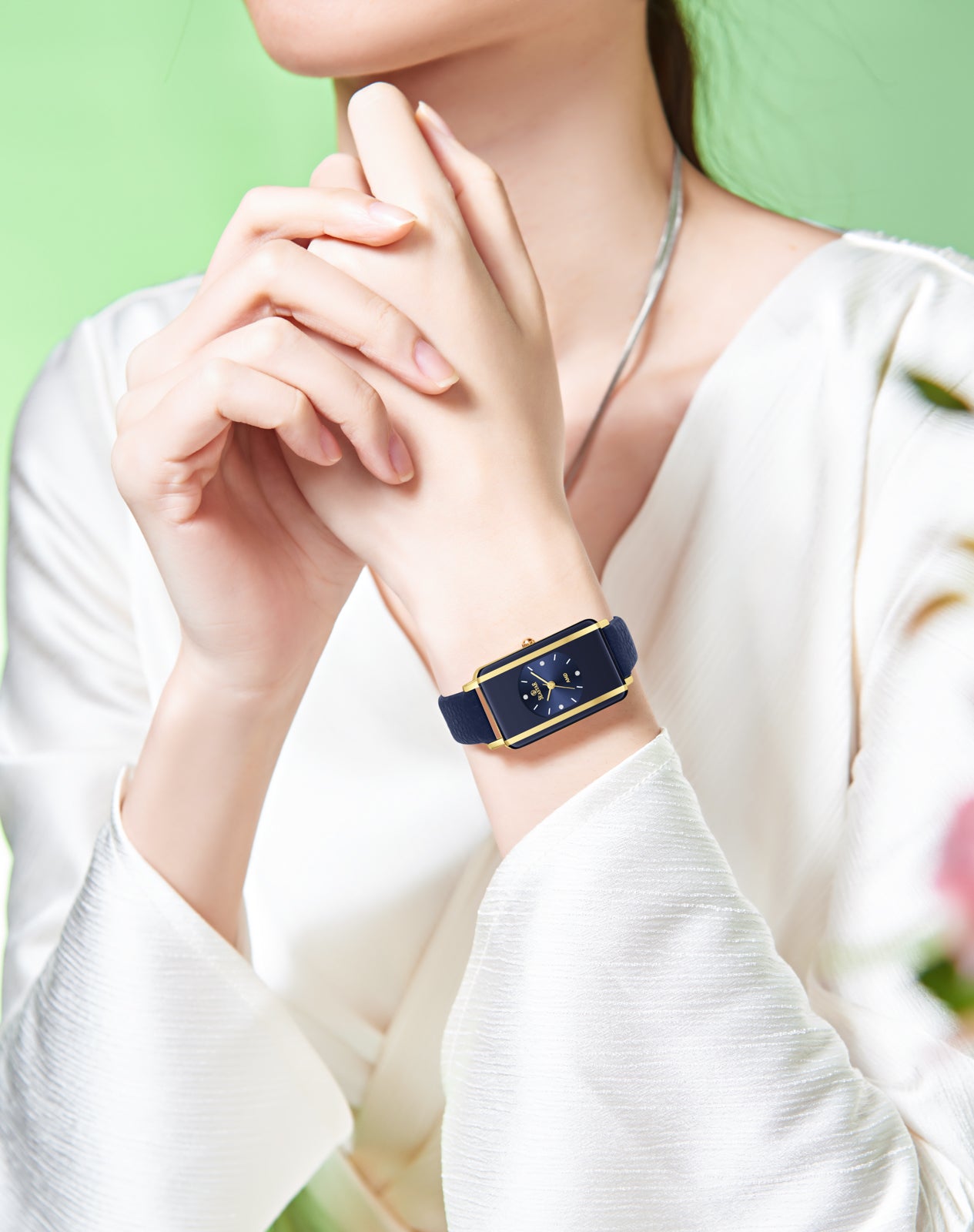 Seastar SS-2463L Elegant Rectangular Ladies Watch | Slim Leather Strap Edition