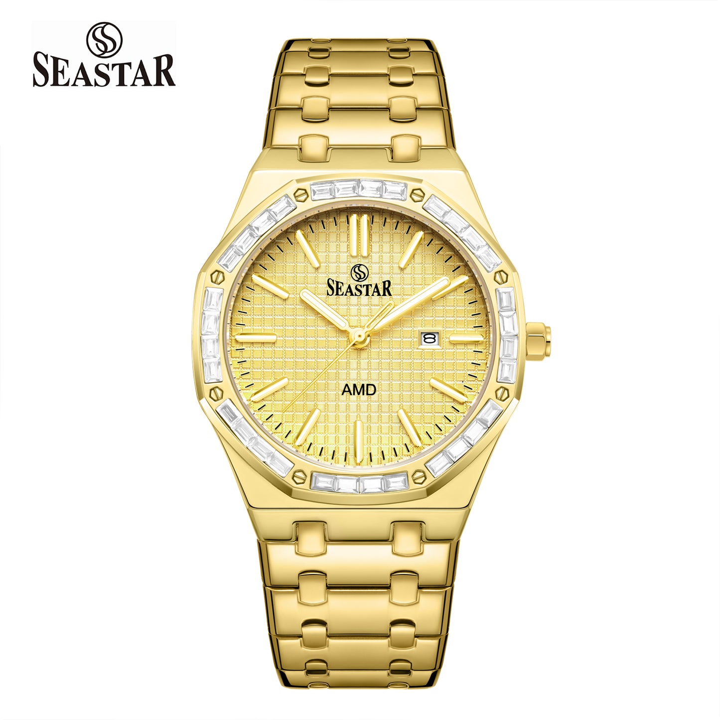 SEASTAR 2464M Men's Stainless Steel Golden Watch