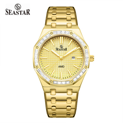 SEASTAR 2464M Men's Stainless Steel Golden Watch