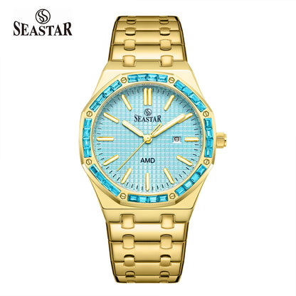 SEASTAR 2464M Men's Stainless Steel Golden Watch