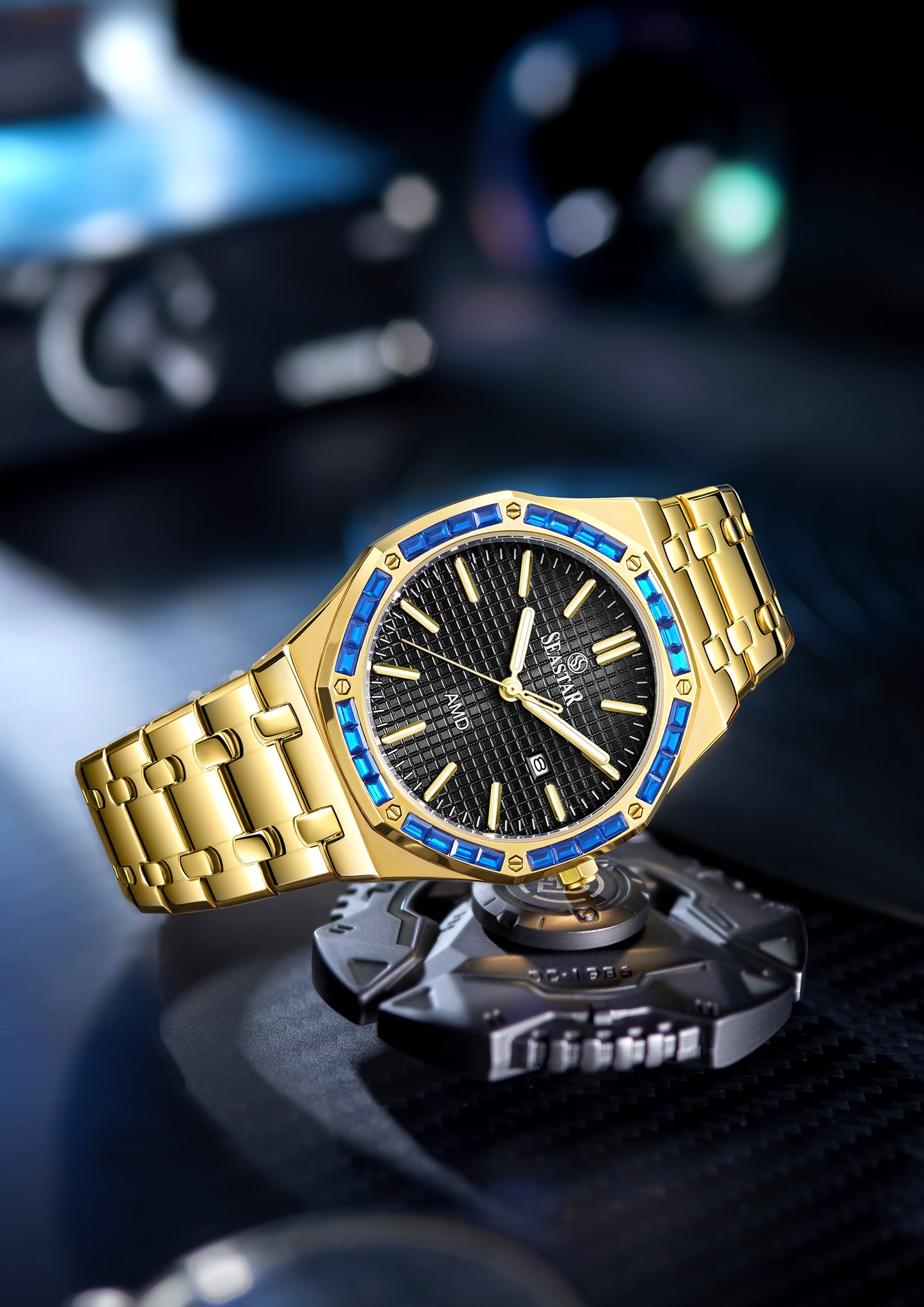 SEASTAR 2464M Men's Stainless Steel Golden Watch