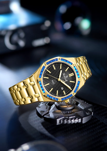 SEASTAR 2464M Men's Stainless Steel Golden Watch