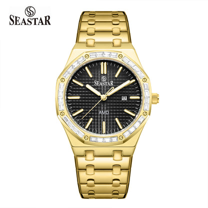 SEASTAR 2464M Men's Stainless Steel Golden Watch