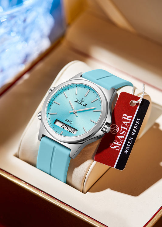 Seastar SS-2481M Dual-Display Sport Watch | Premium Silicone Strap Edition