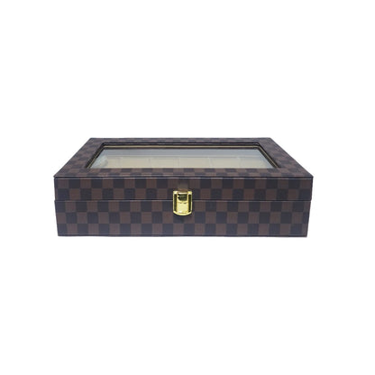 PU Leather Display Collection Storage 12 Grids Watch Organizer Box