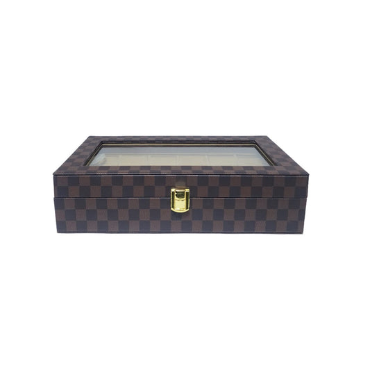 PU Leather Display Collection Storage 12 Grids Watch Organizer Box
