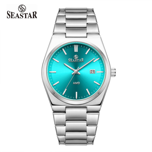 Seastar Checkered Dial Stainless Steel Men's Watch 005