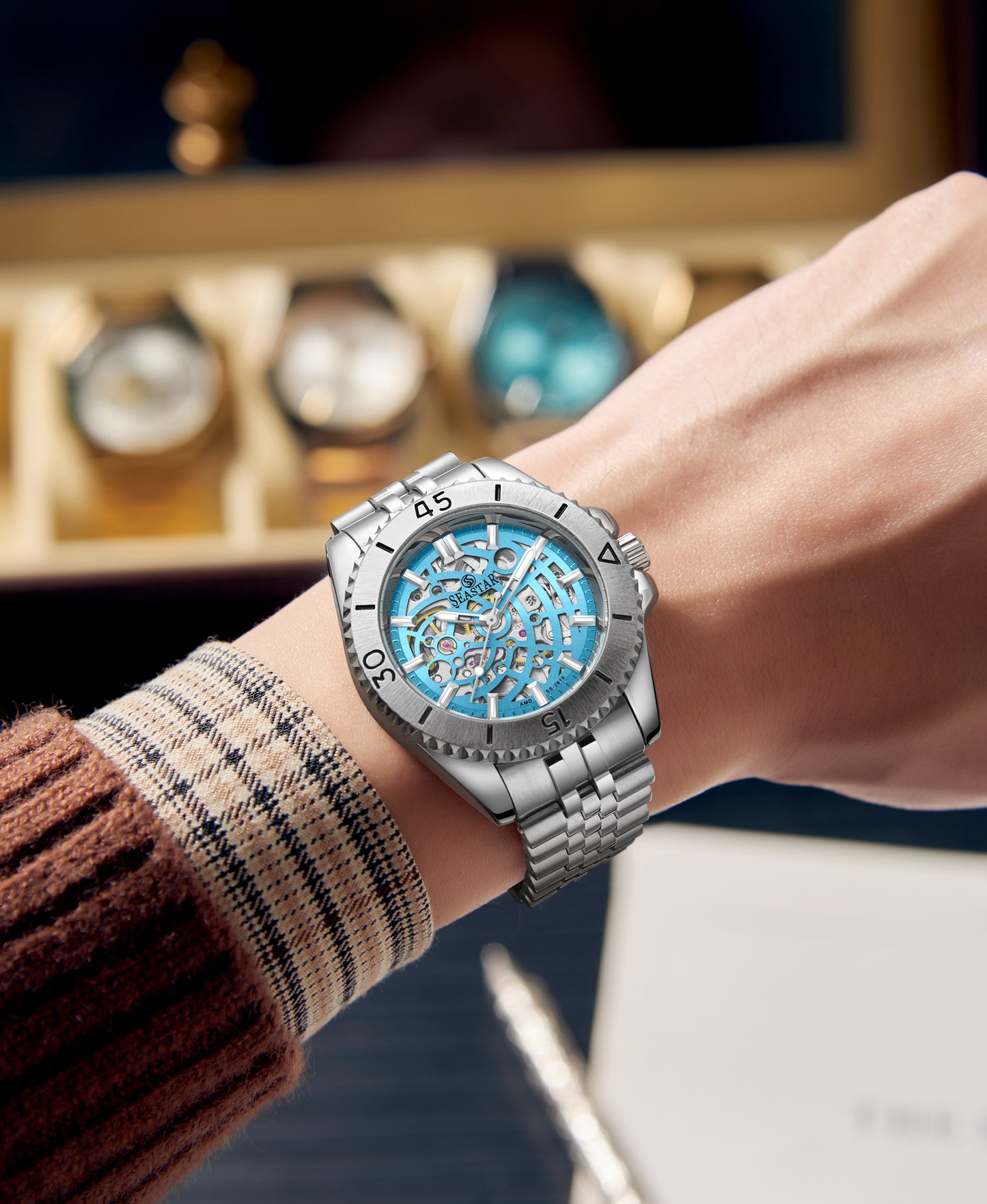 SS-2619M Automatic Skeleton Men's Stainless Steel