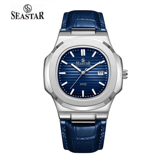 Seastar SS-9489 Men's Leather Strap Analog Watch