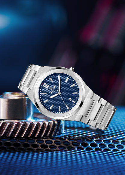 Seastar SS-2519M Textured Dial Stainless Steel Men's Watch