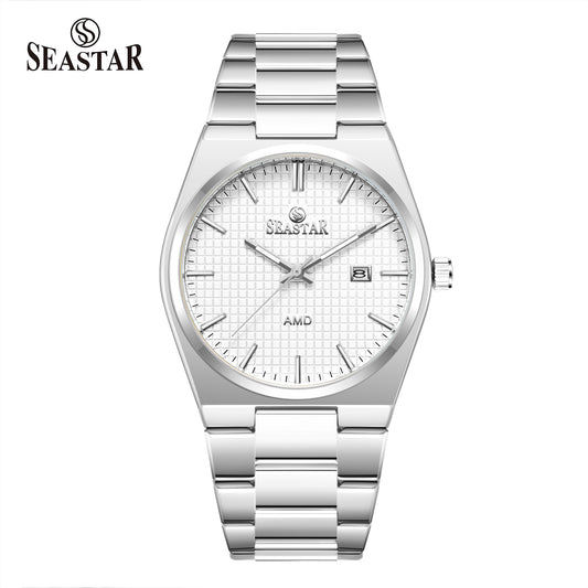 Seastar Checkered Dial Stainless Steel Men's Watch 003