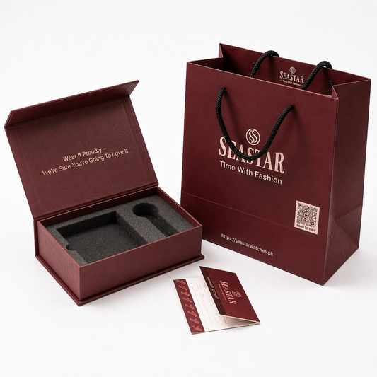 Seastar Premium Branded Packaging – Watch Box, Gift Bag & Warranty Card