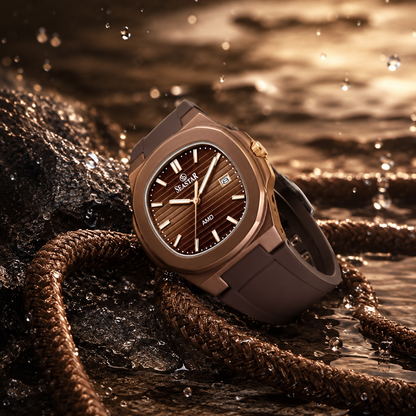 SEASTAR SS-2443M Men's Silicone Strap Analog Watch
