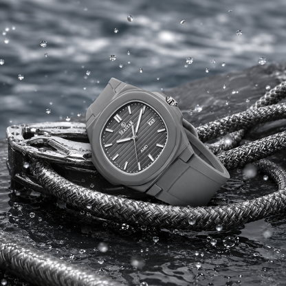 SEASTAR SS-2443M Men's Silicone Strap Analog Watch