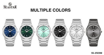 Seastar SS-2503M Luxury  Octagonal Bezel Stainless Steel Men's Watch