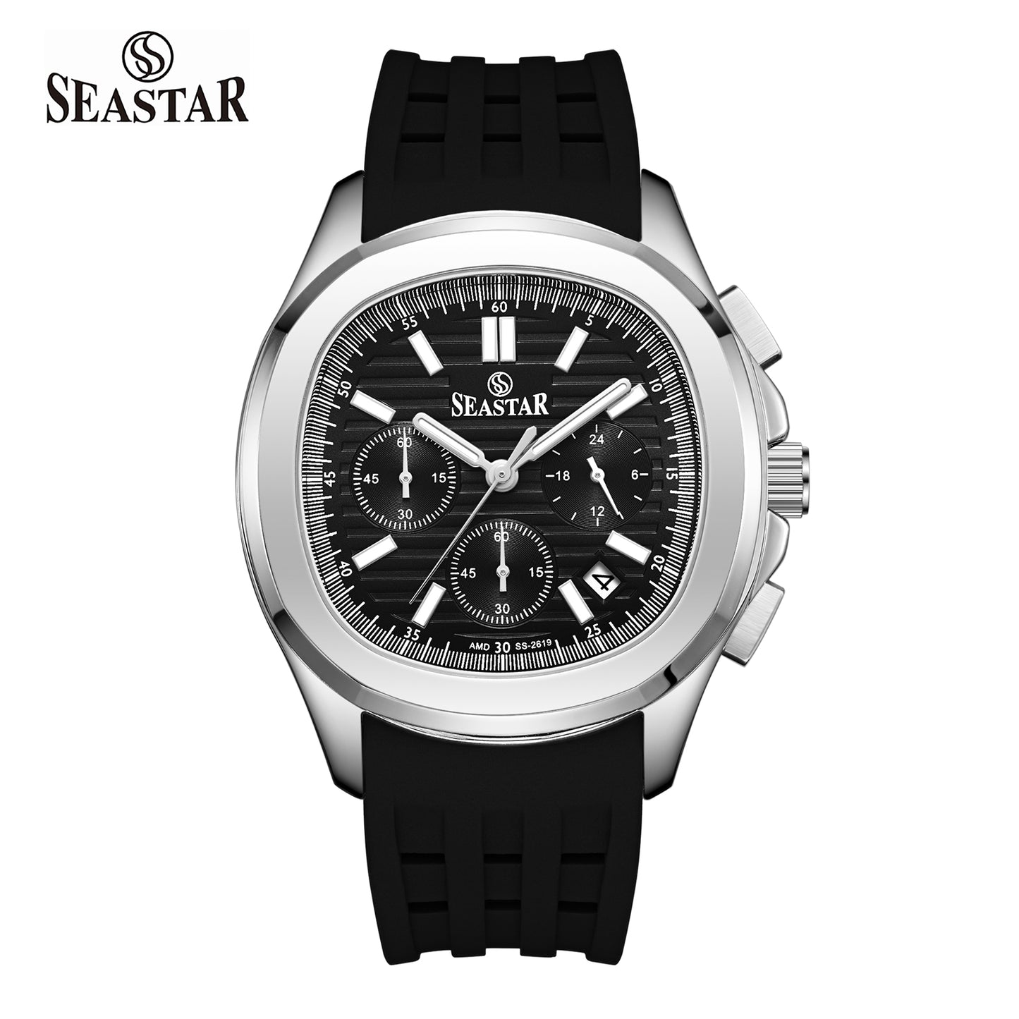 SS-2617M Luxury Sport Chronograph Premium Silicone Straps Men's Watch