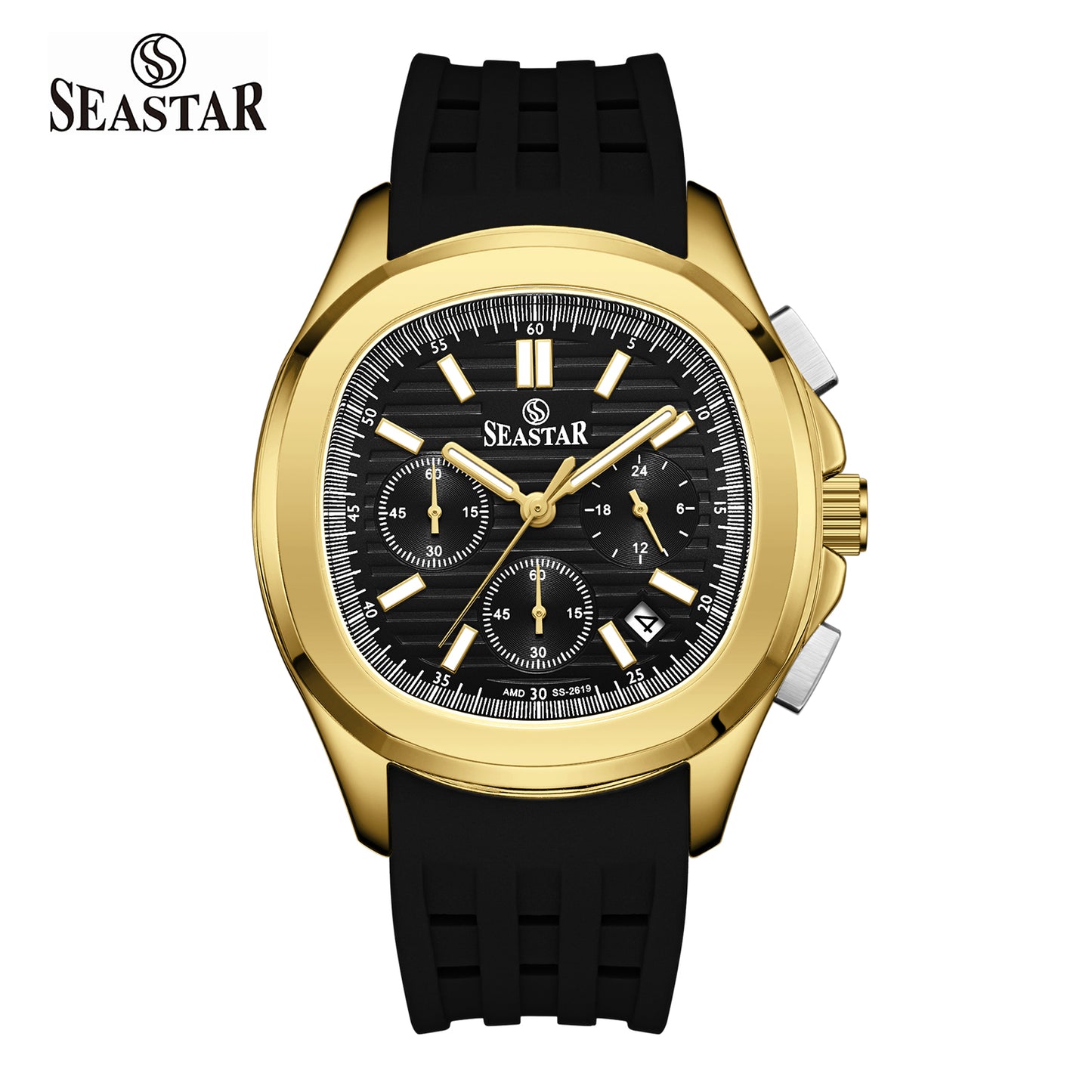 SS-2617M Luxury Sport Chronograph Premium Silicone Straps Men's Watch