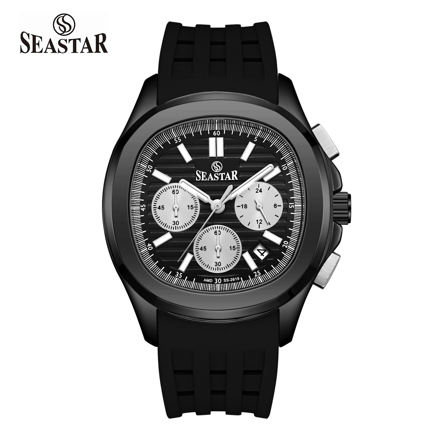 SS-2617M Luxury Sport Chronograph Premium Silicone Straps Men's Watch
