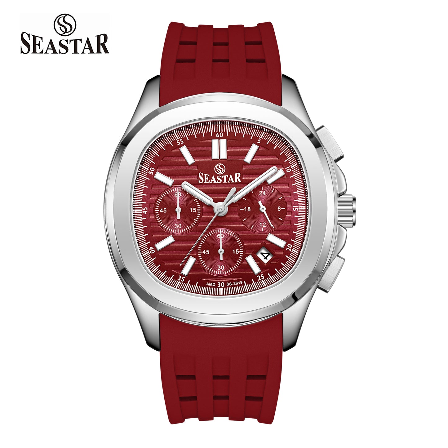 SS-2617M Luxury Sport Chronograph Premium Silicone Straps Men's Watch
