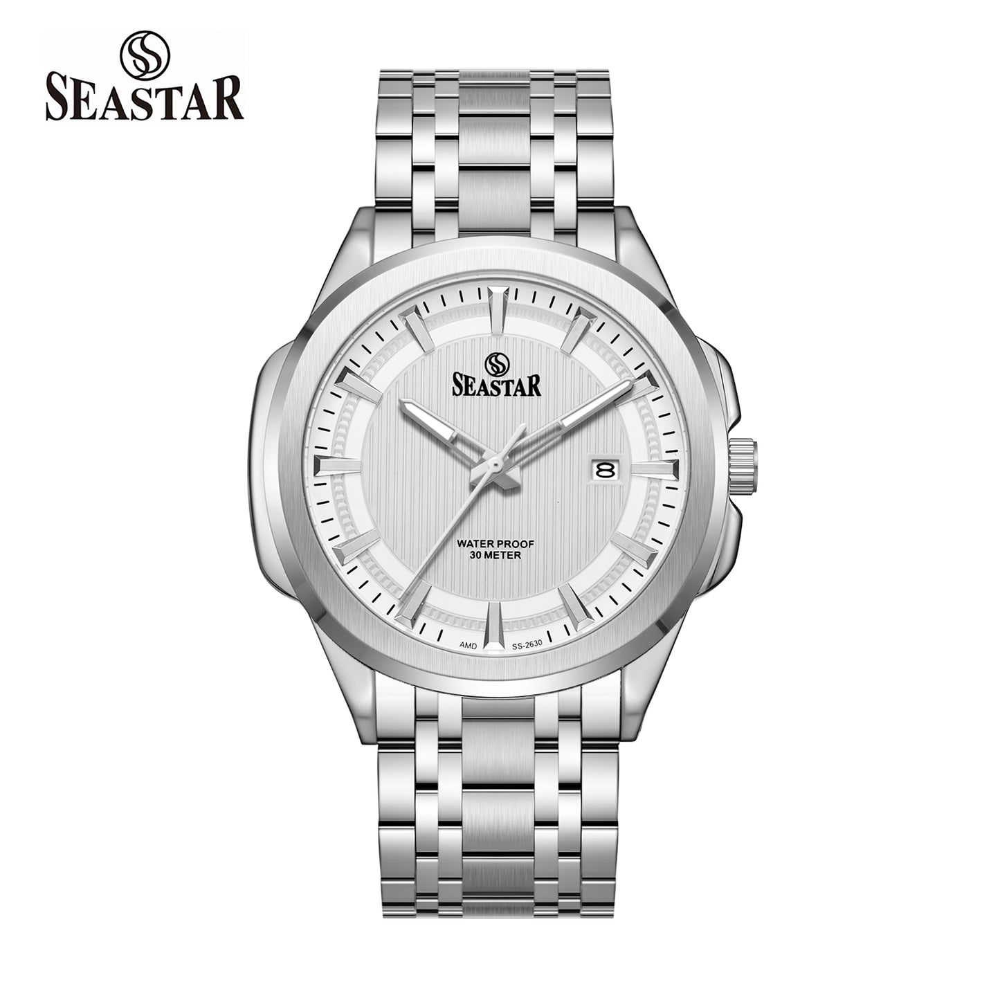 SS-2632M Men's Steel Textured Sunray Dial & Premium Chain
