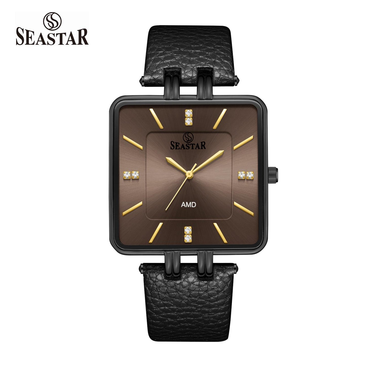 SEASTAR SS-2466M  Men's Leather Strap Watch