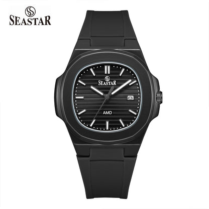SEASTAR SS-2443M Men's Silicone Strap Analog Watch