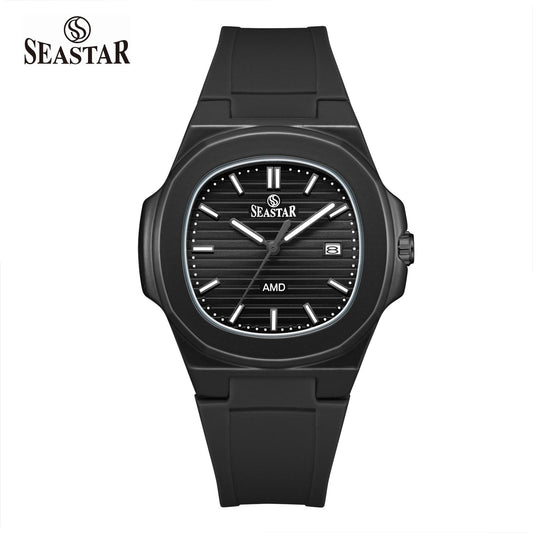 SEASTAR SS-2443M Men's Silicone Strap Analog Watch