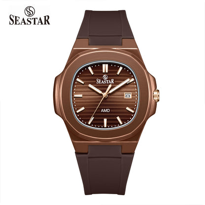 SEASTAR SS-2443M Men's Silicone Strap Analog Watch