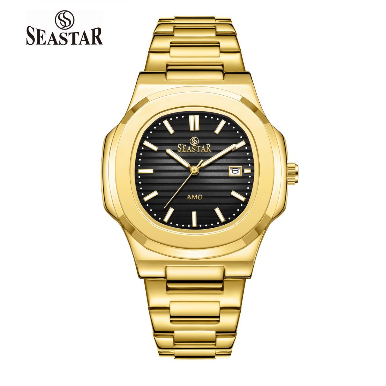 SEASTAR SS-9489 Men's Gold  Stainless Steel Luxury Watch