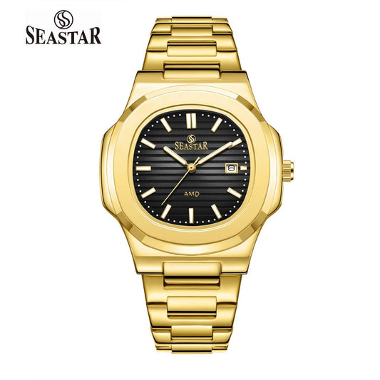 SEASTAR SS-9489 Men's Gold  Stainless Steel Luxury Watch