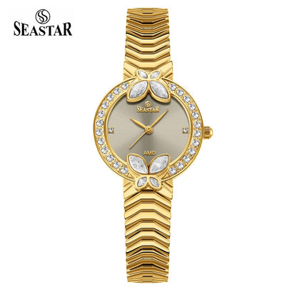 Seastar SS-2424L – Women's Luxury Gold Chain Crystal Dial Watch