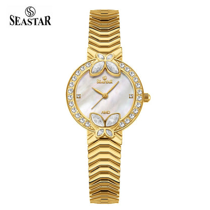 Seastar SS-2424L – Women's Luxury Gold Chain Crystal Dial Watch
