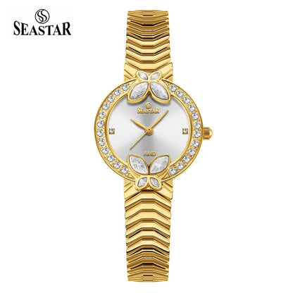 Seastar SS-2424L – Women's Luxury Gold Chain Crystal Dial Watch