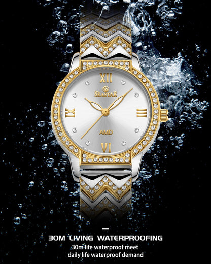 Seastar SS-2428L  Zigzag Crystal Women’s Fancy Watch