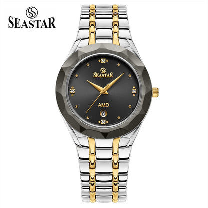 Seastar SS-2404M Men’s Two Tone Crystal Stainless Steel Watch