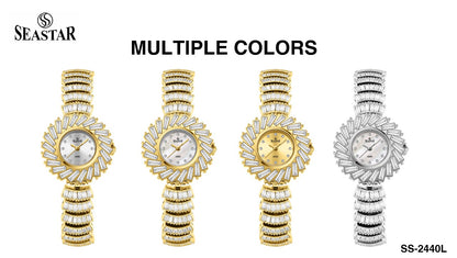 Seastar SS-2440L Women’s Luxury Crystal Flower Dial Watch