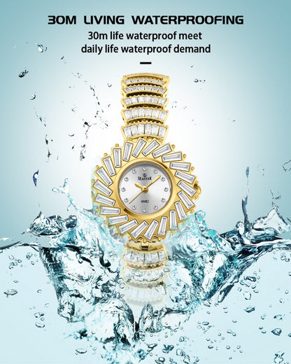 Seastar SS-2440L Women’s Luxury Crystal Flower Dial Watch