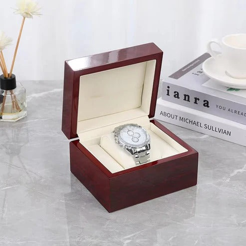 Luxury Wooden Single Watch Storage Box – Glossy Finish