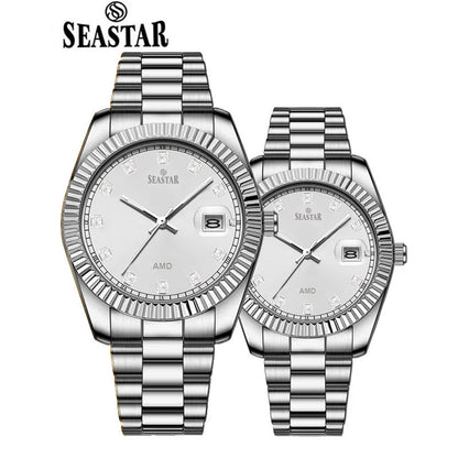 Seastar S111 Couple – Stainless Steel His & Her Watch Set